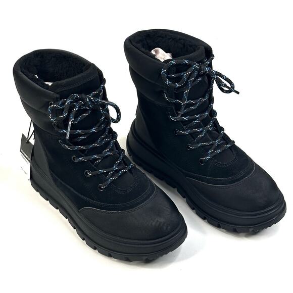 Koolaburra by UGG Deza Lace-Up Utility Boots Womens Size 6 Black Suede New $120 - Picture 1 of 15